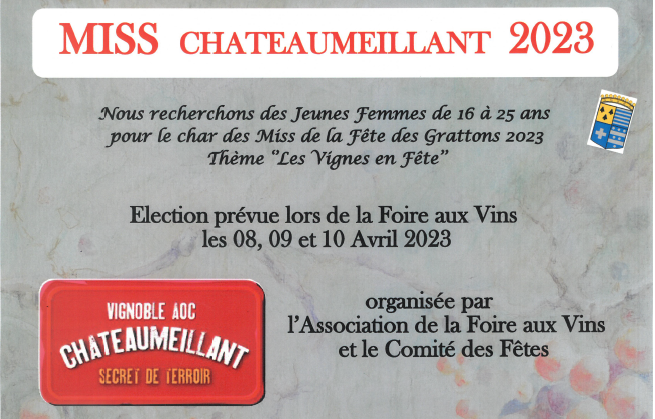 Miss Chateaumeillant 2023 – Inscription