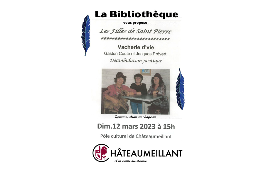 Spectacle le 12 mars 2023 au Pôle culturel proposé par ‘La Bibliothèque’